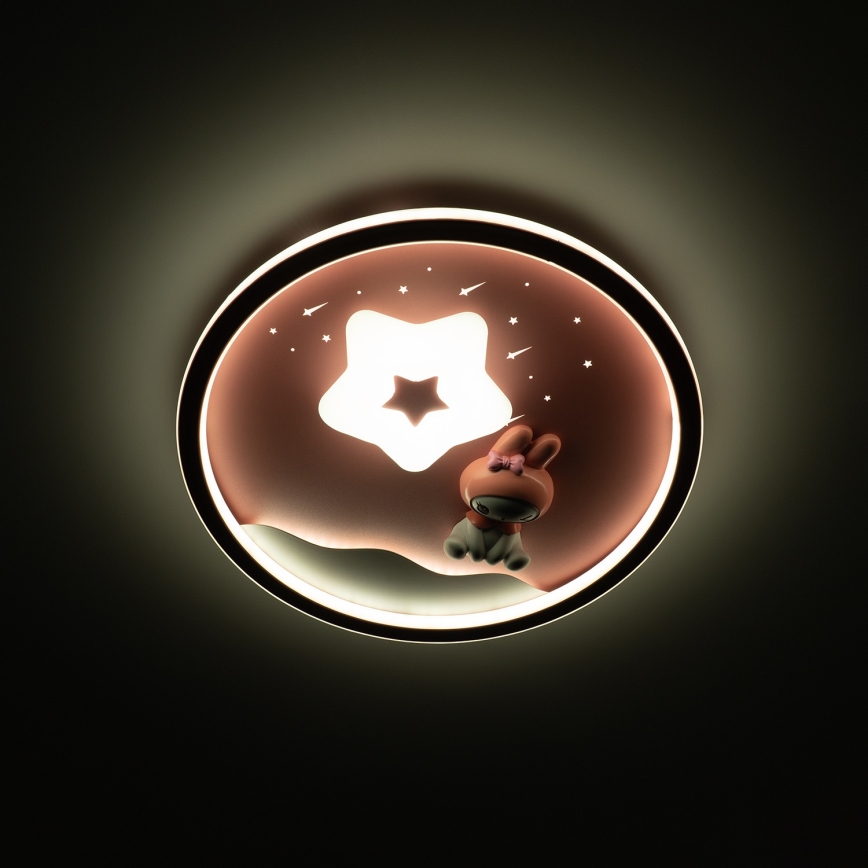 Brilagi - LED ρυθμιζόμενο παιδικό φωτιστικό οροφής BUNNY LED/83W/230V 3000-6000K διάμετρος 49 εκ. + τηλεχειριστήριο