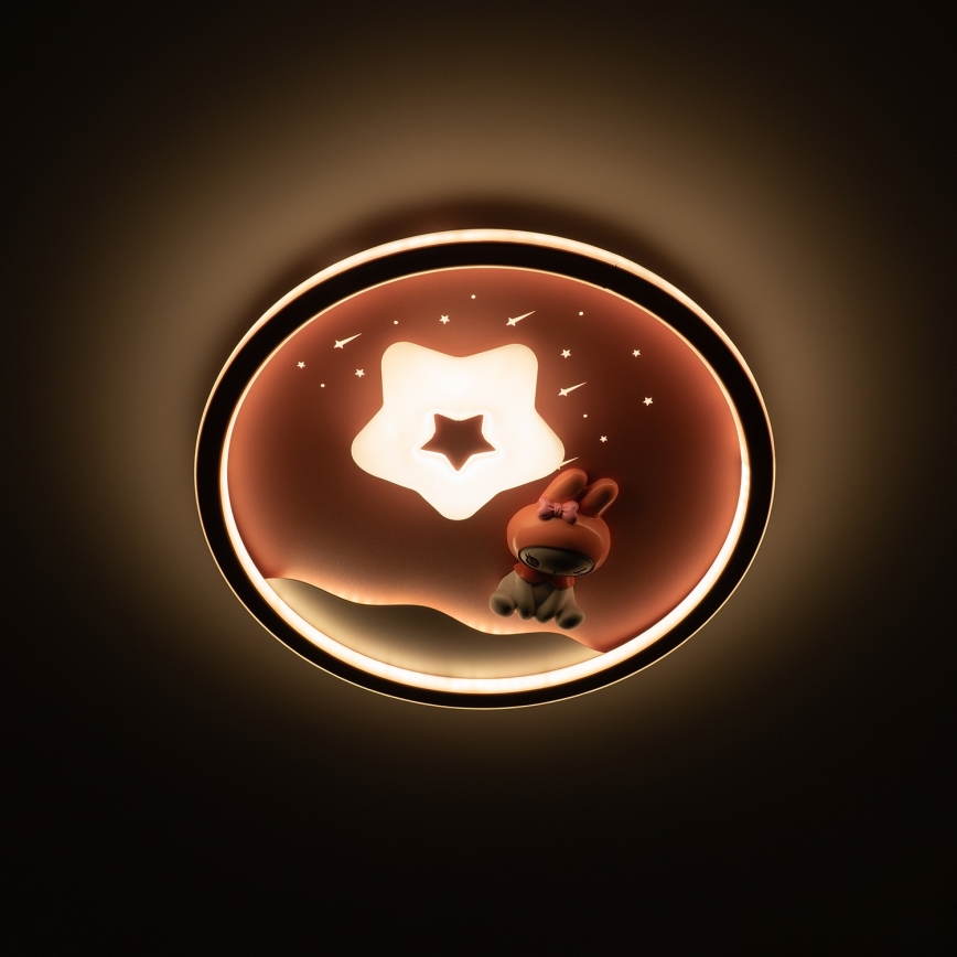 Brilagi - LED ρυθμιζόμενο παιδικό φωτιστικό οροφής BUNNY LED/83W/230V 3000-6000K διάμετρος 49 εκ. + τηλεχειριστήριο