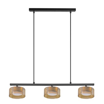 Brilagi - LED RGB+CCT Ρυθμιζόμενο κρεμαστό φωτιστικό σε καλώδιο AURA LUX 3xGX53/14W/230V 2700-6500K Wi-Fi Tuya μαύρο/χρυσό