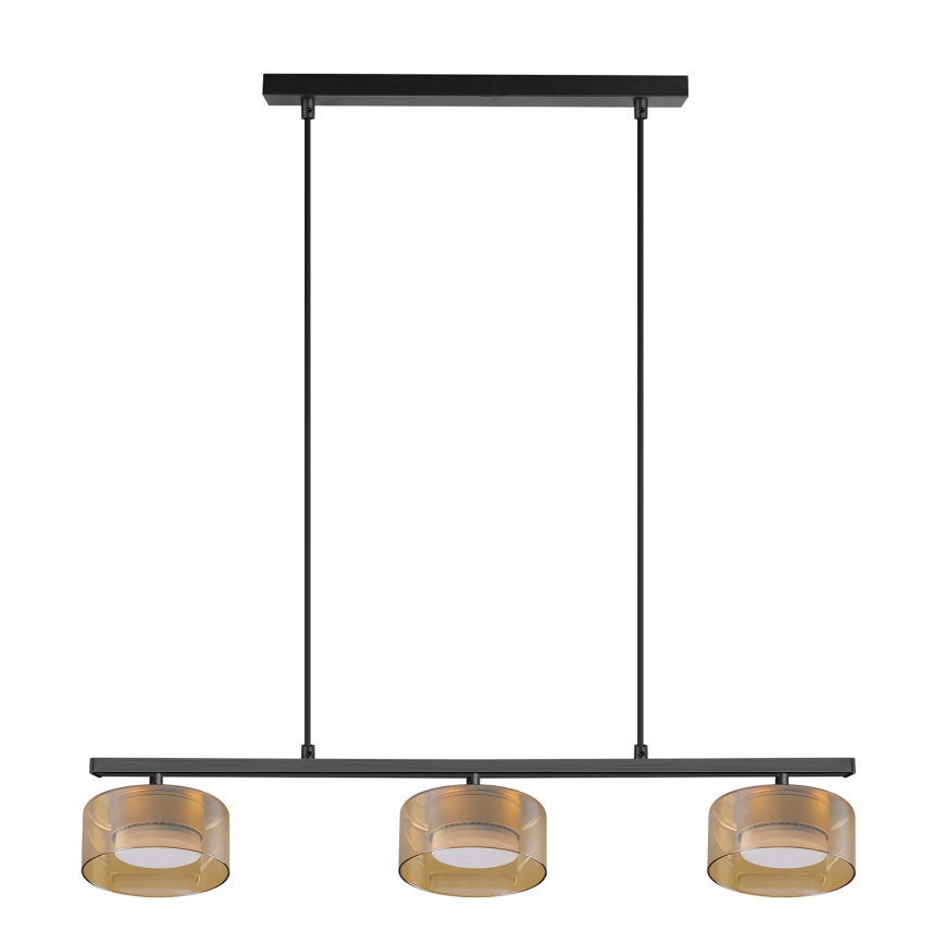 Brilagi - LED RGB+CCT Ρυθμιζόμενο κρεμαστό φωτιστικό σε καλώδιο AURA LUX 3xGX53/14W/230V 2700-6500K Wi-Fi Tuya μαύρο/χρυσό