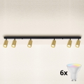 BRILAGI - Ρυθμιζόμενο LED RGBW φωτιστικό σποτ SELE GOLDEN 6xGU10/6,5W/230V 2700-6500K μαύρο/χρυσό