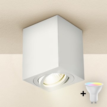 Brilagi - Ρυθμιζόμενο LED RGBW σποτ MIA 1xGU10/30W/230V 2700–6500K Wi‑Fi 100x80 mm λευκό