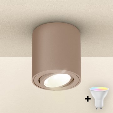 Brilagi - Ρυθμιζόμενο LED RGBW σποτ MIA 1xGU10/4,8W/230V 3000K 84x80 mm μπεζ + τηλεχειριστήριο