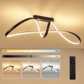 Brilagi - Ρυθμιζόμενο LED επιφανειακό φωτιστικό οροφής TWISTER LED/60W/230V 3000-6000K μαύρο + τηλεχειριστήριο
