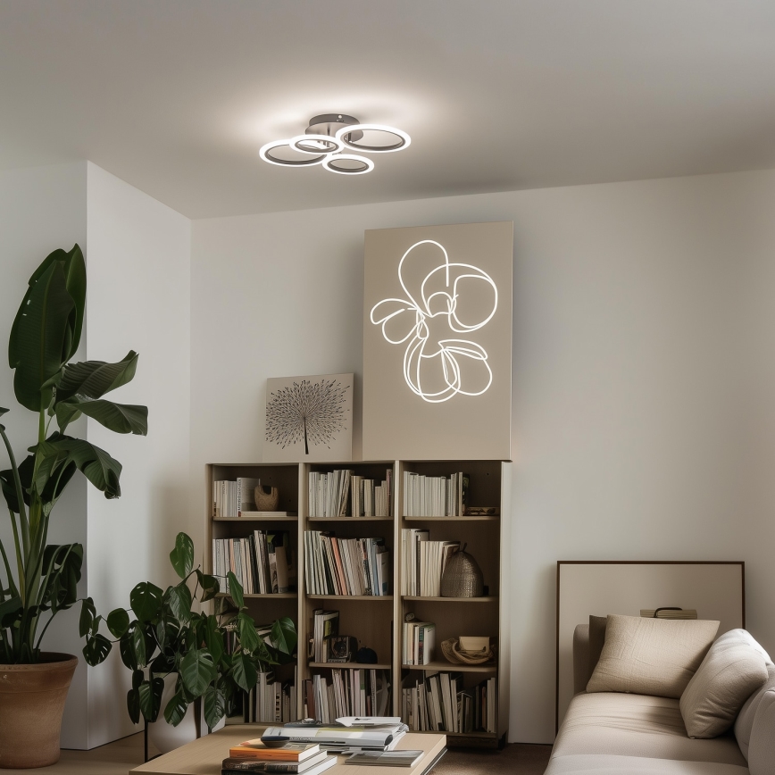 Brilagi - Ρυθμιζόμενο LED επιφανειακό φωτιστικό οροφής ORBITS LED/50W/230V 3000-6500K μαύρο + τηλεχειριστήριο