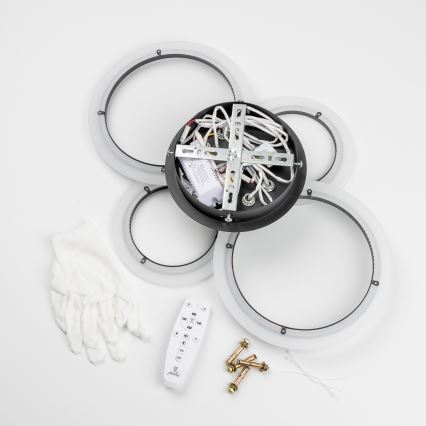 Brilagi - Ρυθμιζόμενο LED επιφανειακό φωτιστικό οροφής ORBITS LED/50W/230V 3000-6500K μαύρο + τηλεχειριστήριο