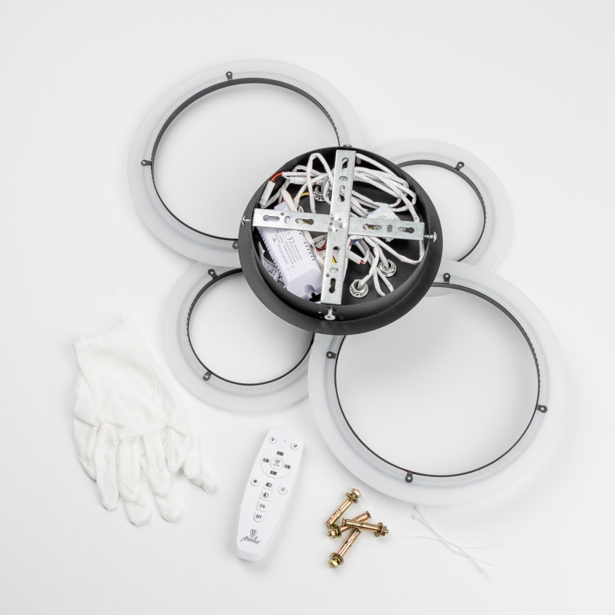 Brilagi - Ρυθμιζόμενο LED επιφανειακό φωτιστικό οροφής ORBITS LED/50W/230V 3000-6500K μαύρο + τηλεχειριστήριο