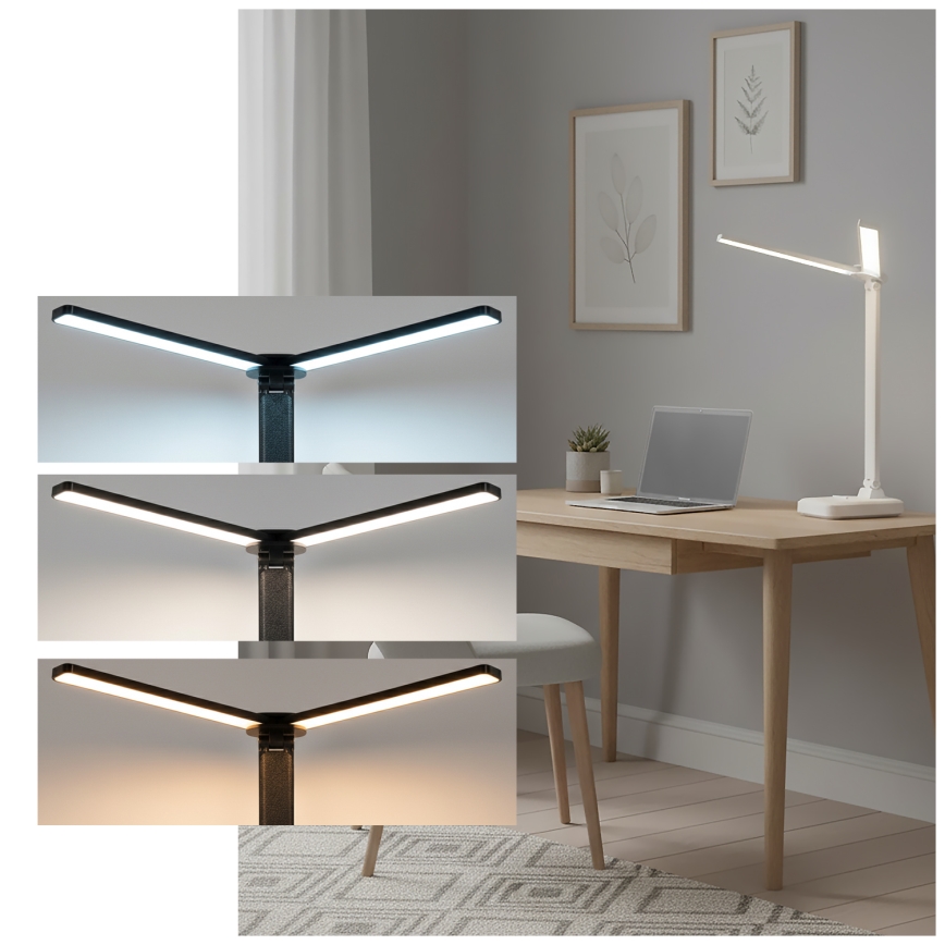 Brilagi - Ρυθμιζόμενο LED επιτραπέζιο φωτιστικό MODO DUO LED/8W/5V 3000/4000/6500K λευκό