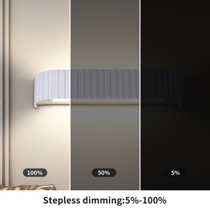 Brilagi - LED ρυθμιζόμενο επιτοίχιο φωτιστικό FALCON MODERN LED/14W/230V 3000-6000K 40 cm λευκό + τηλεχειριστήριο