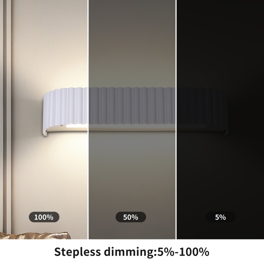 Brilagi - LED ρυθμιζόμενο επιτοίχιο φωτιστικό FALCON MODERN LED/14W/230V 3000-6000K 40 cm λευκό + τηλεχειριστήριο