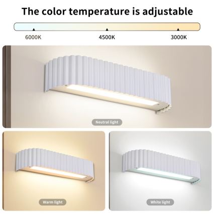 Brilagi - LED ρυθμιζόμενο επιτοίχιο φωτιστικό FALCON MODERN LED/14W/230V 3000-6000K 40 cm λευκό + τηλεχειριστήριο