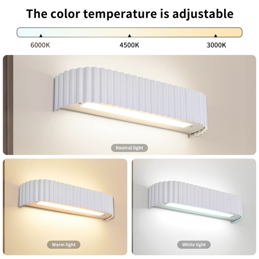 Brilagi - LED ρυθμιζόμενο επιτοίχιο φωτιστικό FALCON MODERN LED/14W/230V 3000-6000K 40 cm λευκό + τηλεχειριστήριο