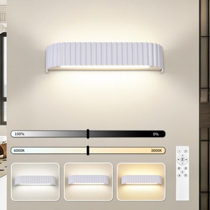 Brilagi - LED ρυθμιζόμενο επιτοίχιο φωτιστικό FALCON MODERN LED/14W/230V 3000-6000K 40 cm λευκό + τηλεχειριστήριο
