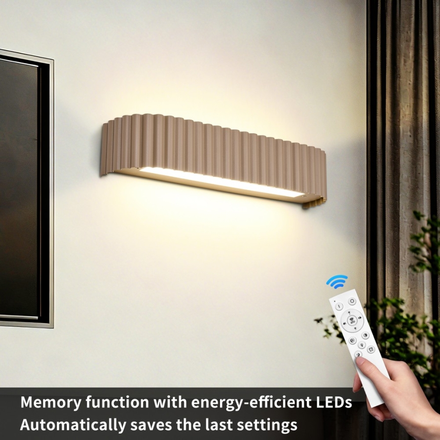 Brilagi - LED ρυθμιζόμενο επιτοίχιο φωτιστικό FALCON MODERN LED/14W/230V 3000-6000K 40 cm μπεζ + τηλεχειριστήριο