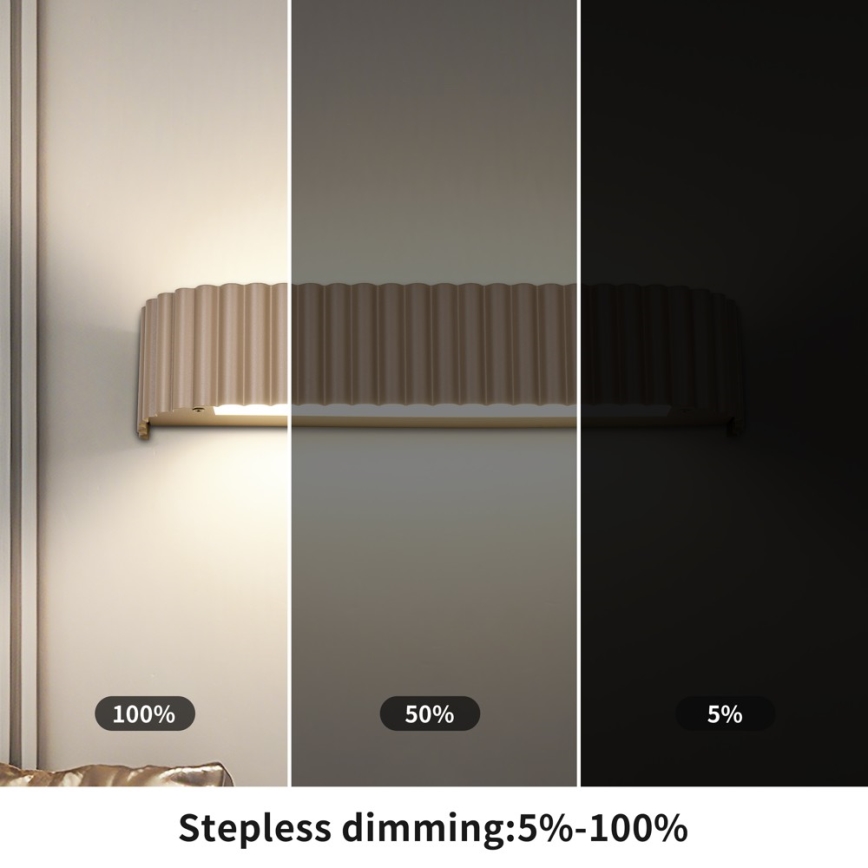 Brilagi - LED ρυθμιζόμενο επιτοίχιο φωτιστικό FALCON MODERN LED/14W/230V 3000-6000K 40 cm μπεζ + τηλεχειριστήριο