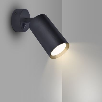 Brilagi - LED RGBW ρυθμιζόμενο επιτοίχιο σποτ φωτιστικό με διακόπτη SELE 1xGU10/4,8W/230V 3000K μαύρο + τηλεχειριστήριο