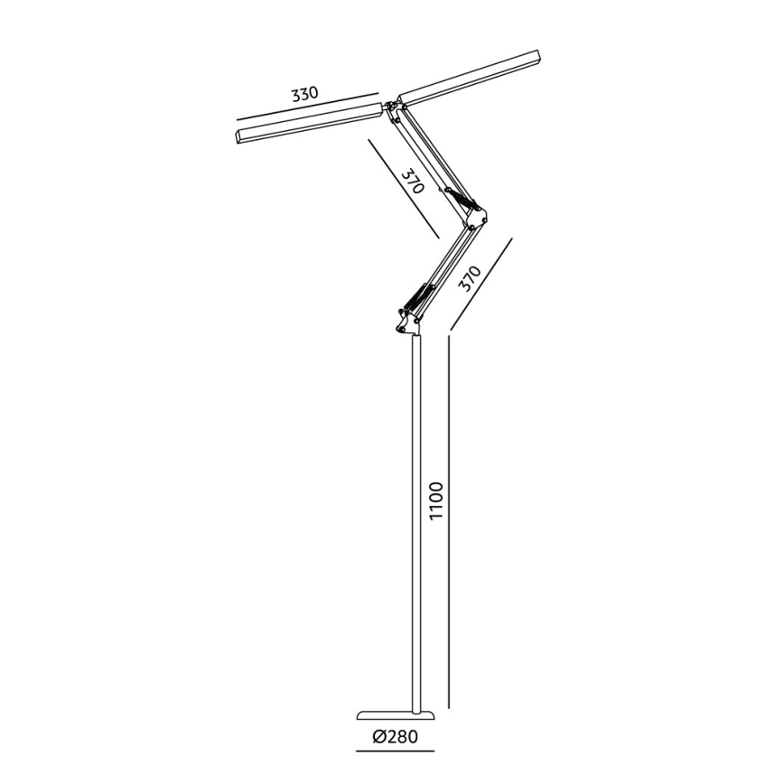 Brilagi - Εύκαμπτη ρυθμιζόμενη λάμπα δαπέδου VARIO LED/14W/230V 3000-6000K 157 cm μαύρη