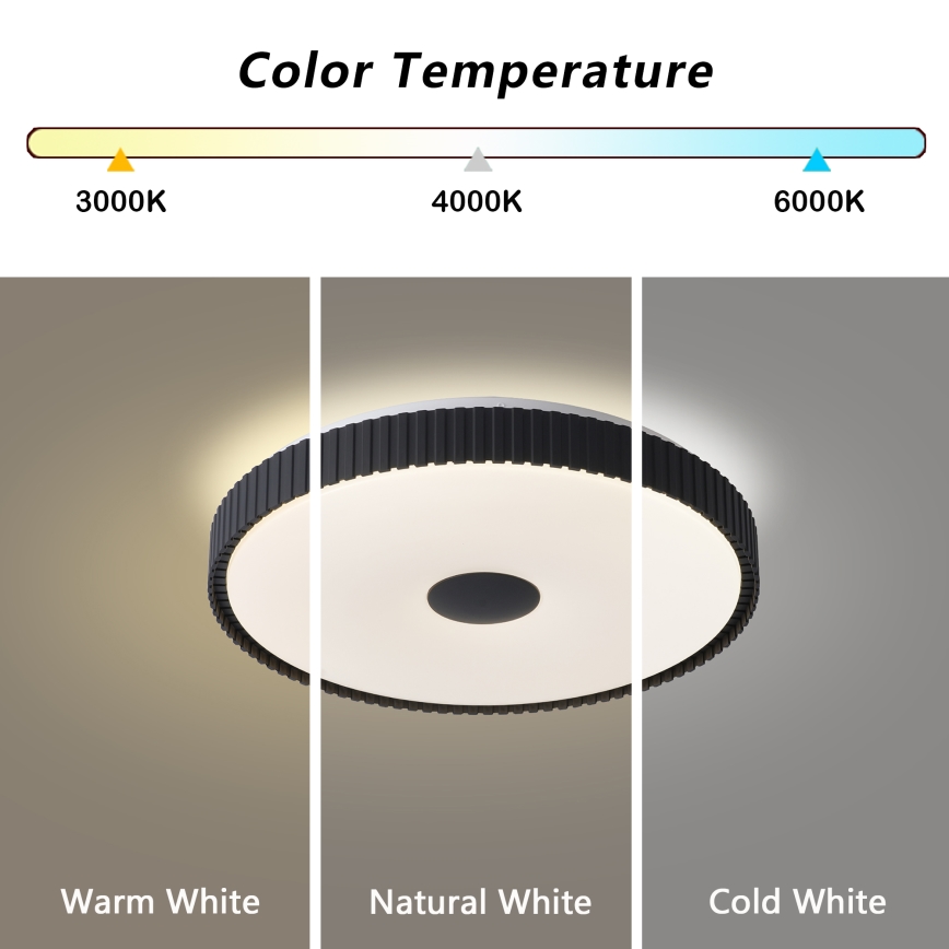 Brilagi - Ρυθμιζόμενο LED φωτιστικό οροφής CORVO LED/72W/230V 3000-6000K μαύρο, διάμ. 50 cm + τηλεχειριστήριο