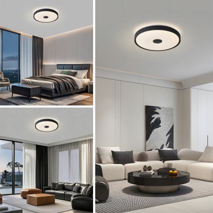 Brilagi - Ρυθμιζόμενο LED φωτιστικό οροφής CORVO LED/72W/230V 3000-6000K μαύρο, διάμ. 50 cm + τηλεχειριστήριο