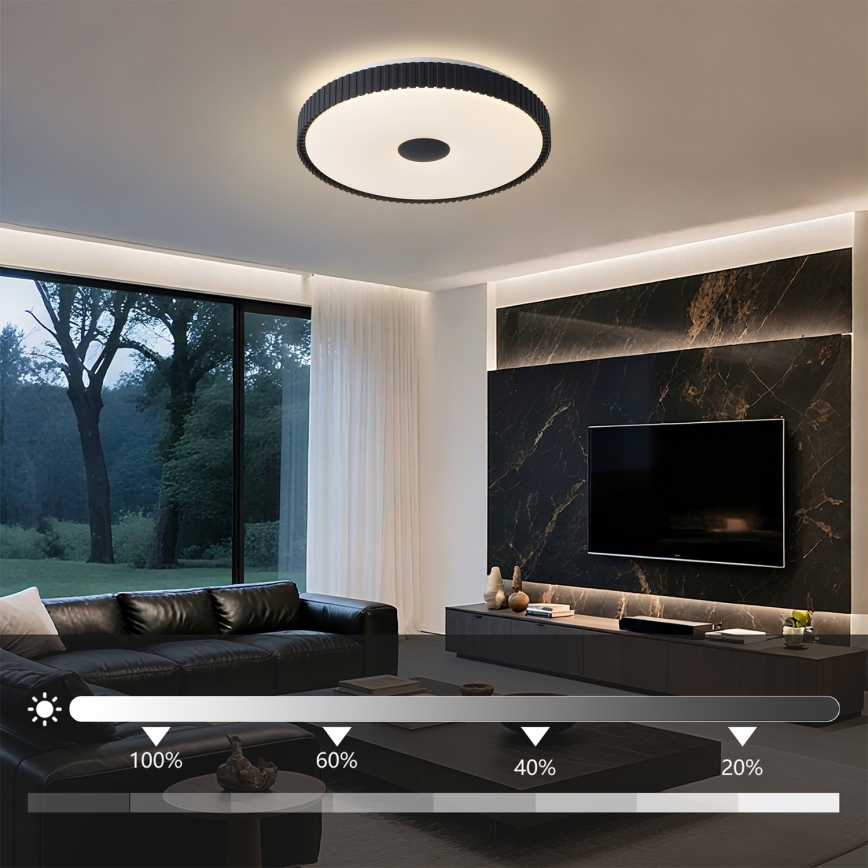 Brilagi - Ρυθμιζόμενο LED φωτιστικό οροφής CORVO LED/72W/230V 3000-6000K μαύρο, διάμ. 50 cm + τηλεχειριστήριο