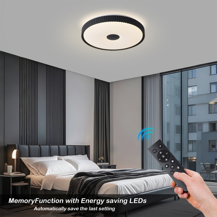 Brilagi - Ρυθμιζόμενο LED φωτιστικό οροφής CORVO LED/72W/230V 3000-6000K μαύρο, διάμ. 50 cm + τηλεχειριστήριο