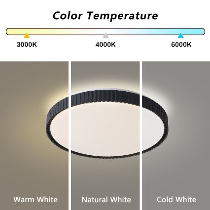 Brilagi - Ρυθμιζόμενο φωτιστικό οροφής LED CORVO LED/72W/230V 3000-6000K μαύρο διάμ. 50 cm + τηλεχειριστήριο