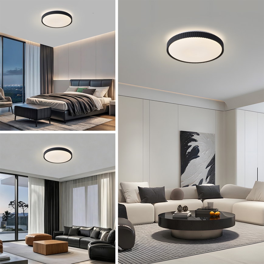 Brilagi - Ρυθμιζόμενο φωτιστικό οροφής LED CORVO LED/72W/230V 3000-6000K μαύρο διάμ. 50 cm + τηλεχειριστήριο