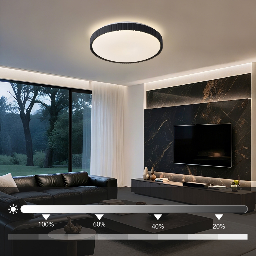 Brilagi - Ρυθμιζόμενο φωτιστικό οροφής LED CORVO LED/72W/230V 3000-6000K μαύρο διάμ. 50 cm + τηλεχειριστήριο