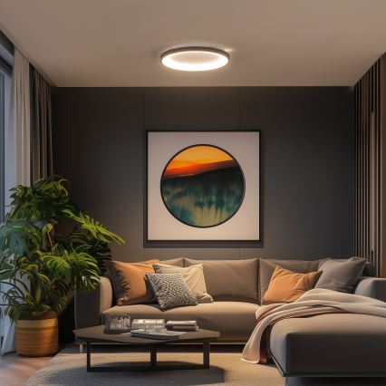 Brilagi - LED ρυθμιζόμενο φωτιστικό οροφής FALCON SLIM LED/42W/230V 3000-6500K Ø 50 cm μαύρο + τηλεχειριστήριο