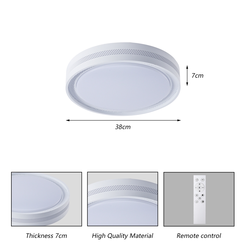 Brilagi - Ρυθμιζόμενο φωτιστικό οροφής LED KREON LED/54W/230V 3000-6000K μαύρο Ø 38 cm + τηλεχειριστήριο
