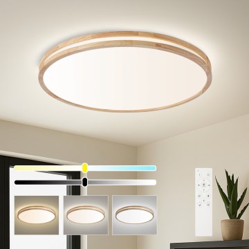 Brilagi - Ρυθμιζόμενο LED οροφής φωτιστικό MOLINA LED/100W/230V 3000–6000K δρυς Ø 80 cm + τηλεχειριστήριο
