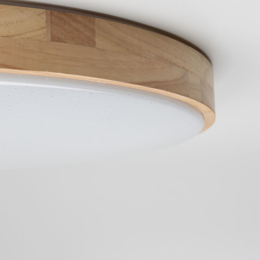 Brilagi - LED ρυθμιζόμενο φωτιστικό οροφής PINE LED/60W/230V, ξύλινο φινίρισμα, Ø 52 cm, 3000-6500K + τηλεχειριστήριο