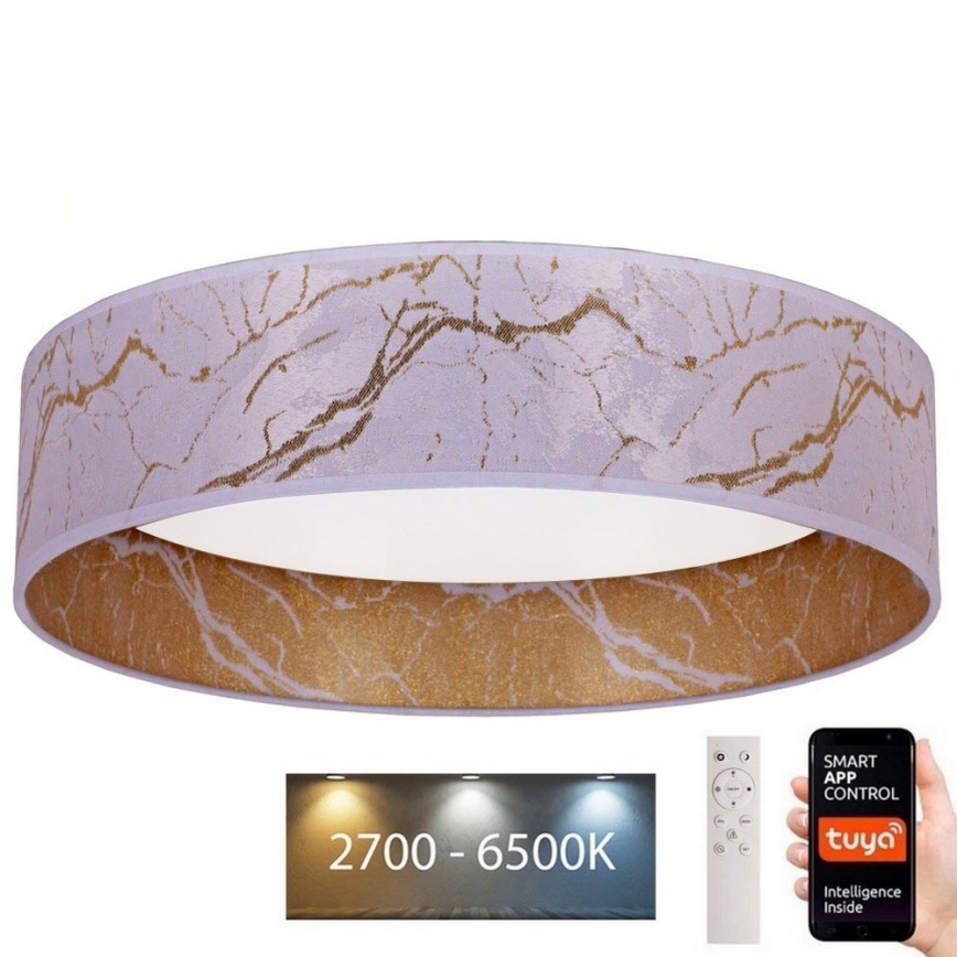 Brilagi - Ρυθμιζόμενο LED οροφής φωτιστικό VELVET SMART LED/36W/230V διάμ. 55 εκ. 2700-6500K Wi-Fi Tuya λευκό/χρυσό + τηλεχειριστήριο