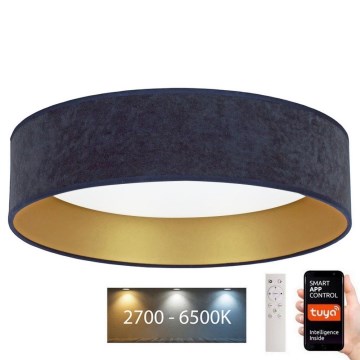 Brilagi - Ρυθμιζόμενο LED οροφής φωτιστικό VELVET SMART LED/36W/230V διάμ. 55 εκ. 2700-6500K Wi-Fi Tuya μπλε/χρυσό + τηλεχειριστήριο
