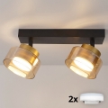 Brilagi - Ρυθμιζόμενο σποτ LED RGB+CCT AURA LUX 2xGX53/14W/230V 2700-6500K Wi-Fi Tuya μαύρο/χρυσό