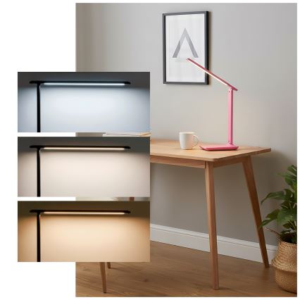 Brilagi - Ρυθμιζόμενο επιτραπέζιο φωτιστικό MODO LED/7W/230V 3000/4000/6500K ροζ