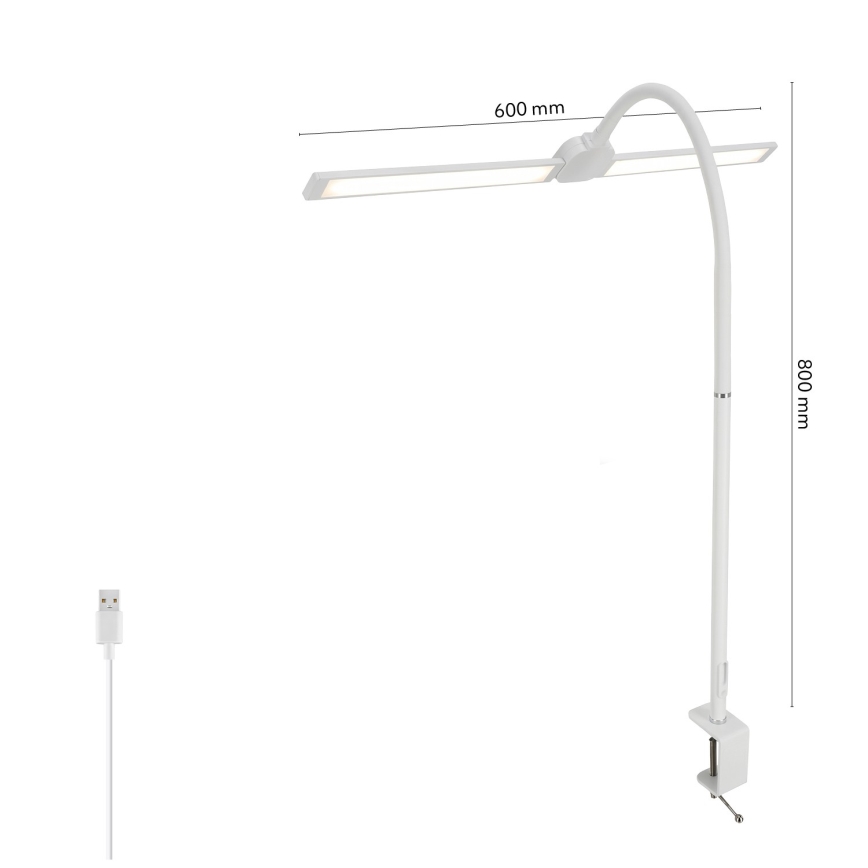 BRILAGI - Ρυθμιζόμενο επιτραπέζιο φωτιστικό LED USB VARIO LED/14W/5V 3000-6000K λευκό