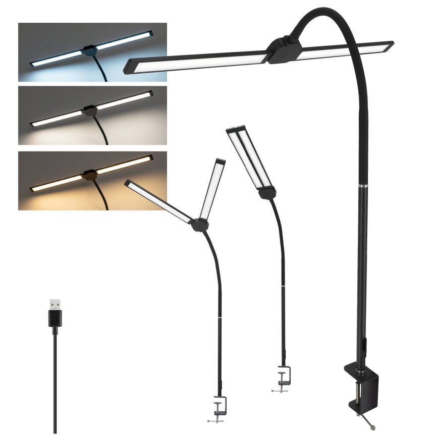 Brilagi - Ρυθμιζόμενο επιτραπέζιο φωτιστικό LED USB VARIO LED/14W/5V 3000-6000K μαύρο