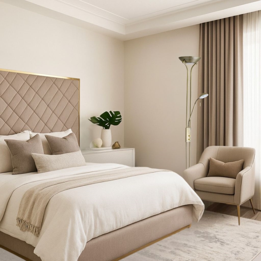 Brilagi - Ρυθμιζόμενο επιδαπέδιο φωτιστικό SCARLETT 1xR7s/230W/230V + 1xG9/40W μπρονζέ