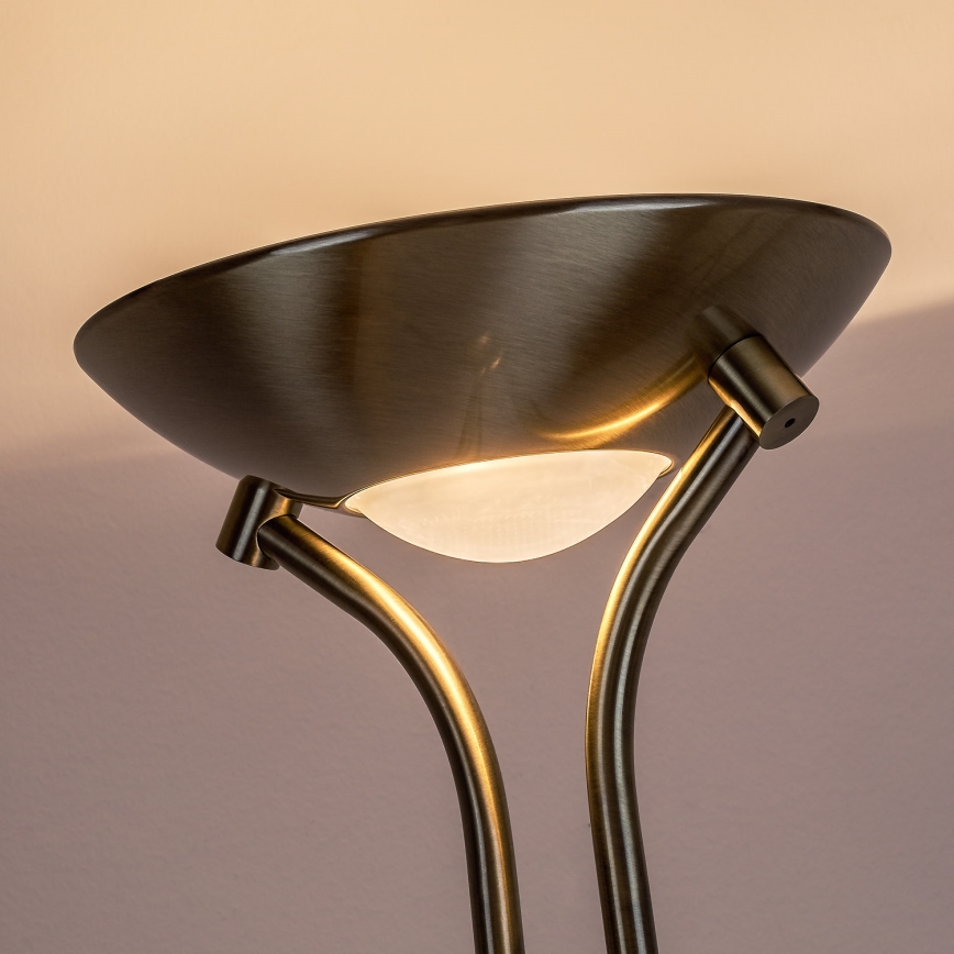 Brilagi - Ρυθμιζόμενο επιδαπέδιο φωτιστικό SCARLETT 1xR7s/230W/230V + 1xG9/40W μπρονζέ