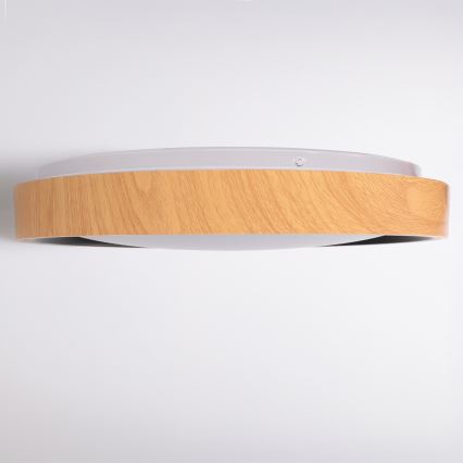 Brilagi - Ρυθμιζόμενο φωτιστικό οροφής LED FLOCO LED/48W/230V 3000-6500K Ø 40 cm απομίμηση ξύλου/μαύρο + τηλεχειριστήριο