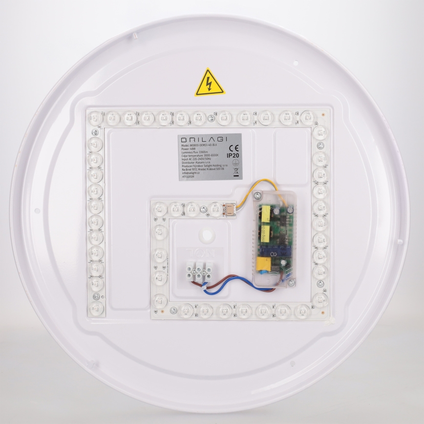Brilagi - Ρυθμιζόμενο φωτιστικό οροφής LED FLOCO LED/48W/230V 3000-6500K Ø 40 cm απομίμηση ξύλου/μαύρο + τηλεχειριστήριο