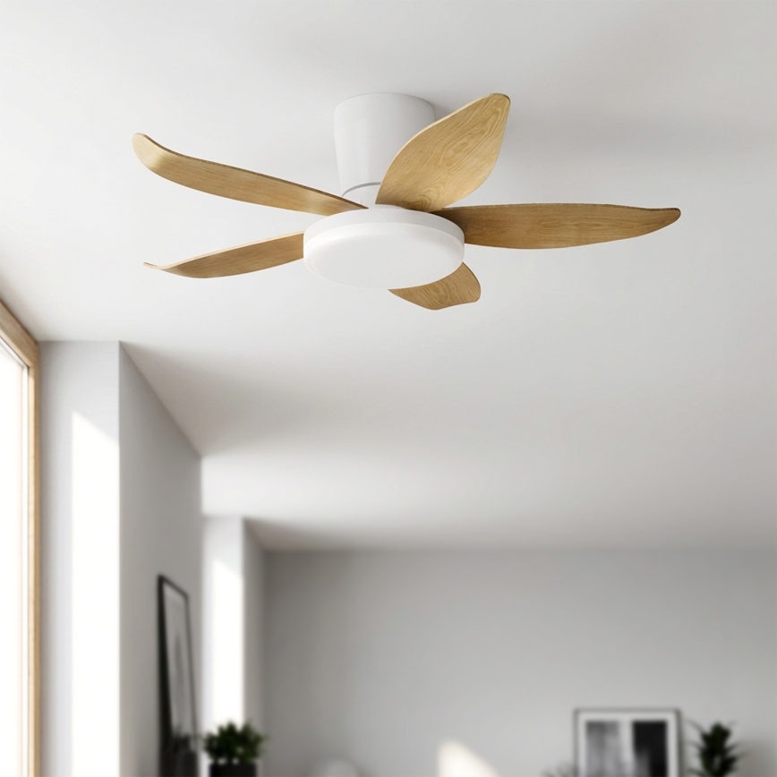Brilagi - Ρυθμιζόμενος ανεμιστήρας οροφής LED/32W/230V 95 cm λευκό/καφέ + τηλεχειριστήριο