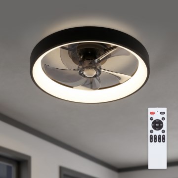 Brilagi - Ρυθμιζόμενος ανεμιστήρας οροφής LED/34W/230V 3000-6500K Ø 50 cm μαύρος + τηλεχειριστήριο