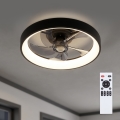 Brilagi - Ρυθμιζόμενος ανεμιστήρας οροφής LED/34W/230V Ø 50 cm μαύρος + τηλεχειριστήριο