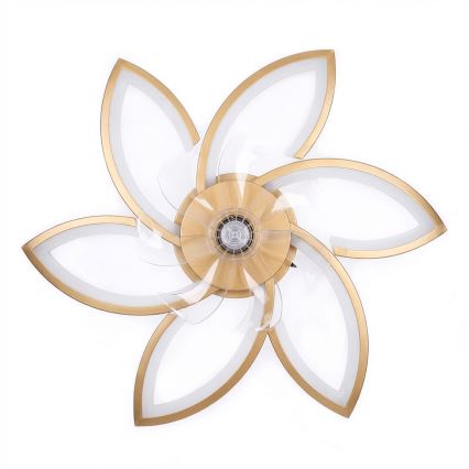Brilagi - Ρυθμιζόμενος ανεμιστήρας οροφής LED/34W/230V 3000-6500K, διάμ. 78 cm, χρυσός + τηλεχειριστήριο