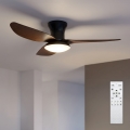 Brilagi - Ρυθμιζόμενος ανεμιστήρας οροφής LED/38W/230V 100 cm μαύρο/καφέ + τηλεχειριστήριο