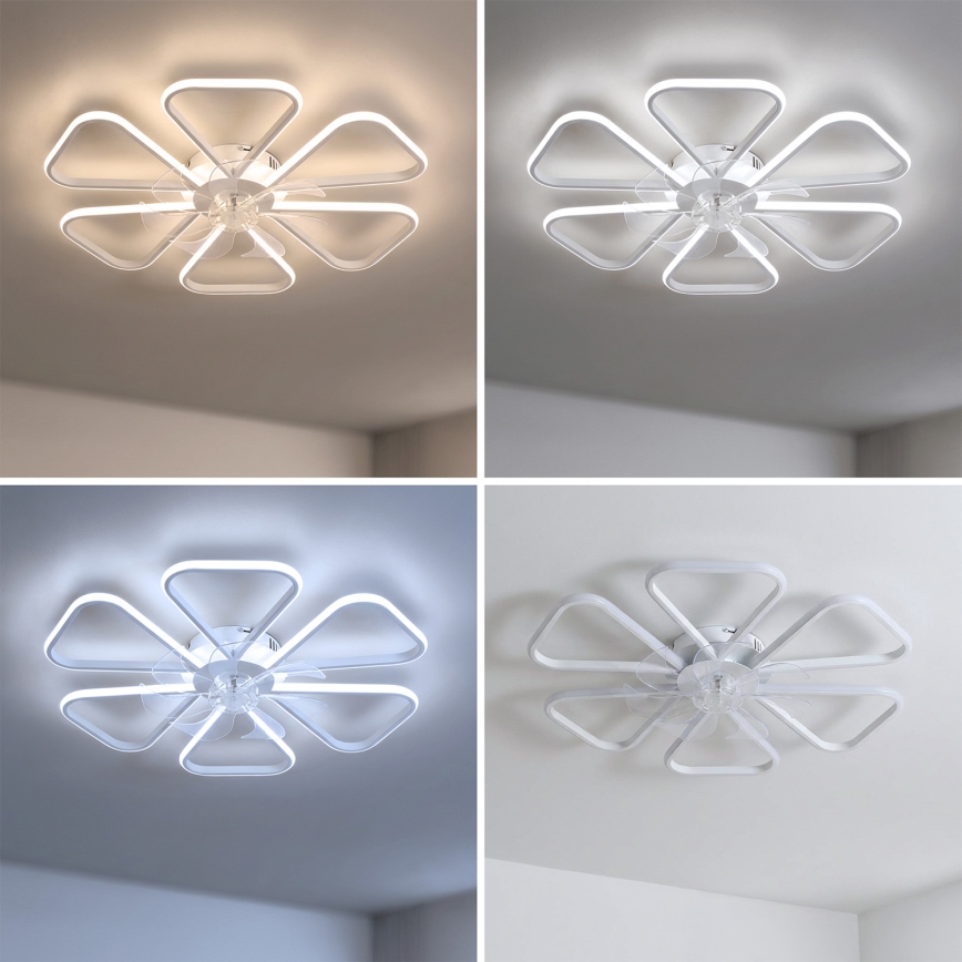 Brilagi - LED Ρυθμιζόμενος ανεμιστήρας οροφής LED/38W/230V pr. 76 cm λευκός + τηλεχειριστήριο
