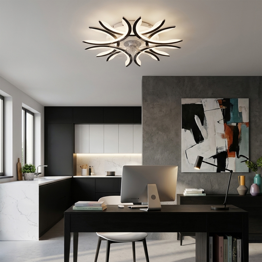 Brilagi - Ρυθμιζόμενος σε ένταση LED ανεμιστήρας οροφής LED/70W/230V Ø 76 cm μαύρος + τηλεχειριστήριο