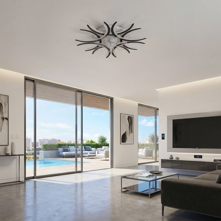 Brilagi - Ρυθμιζόμενος σε ένταση LED ανεμιστήρας οροφής LED/70W/230V Ø 76 cm μαύρος + τηλεχειριστήριο